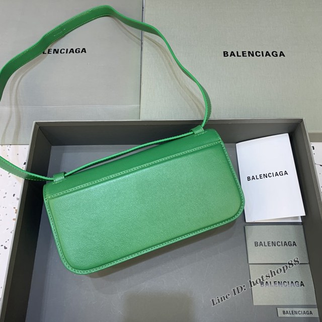 Balenciaga專櫃爆款大號牙籤紋綠肩背包 巴黎世家新款Gossip bag斜挎包 fyj1313